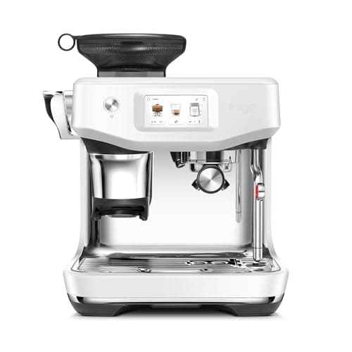 Image of Sage - The Barista Touch Impress - Bean to Cup Coffee Machine with Grinder, Milk Frother and With Cold Brew Fuction - 14 Presets, Touch Screen, Espresso, Cappuccino 1700 W, Sea Salt