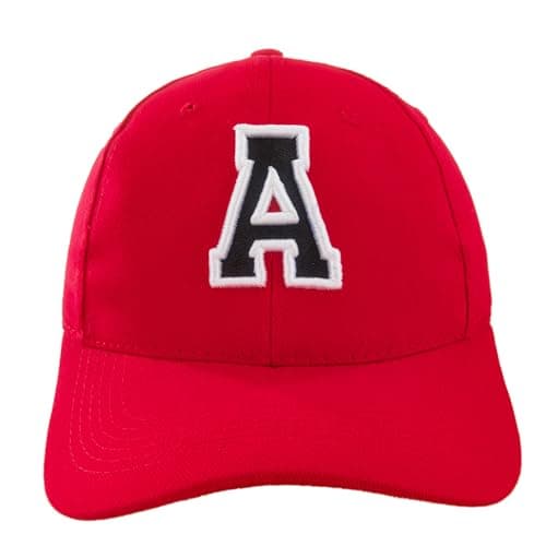 Image of 4sold Kids Casual Cotton Baseball Cap Alphabet A-Z Red Caps Black Letter Snap Back Hat Hats Snapback- A