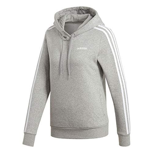 Image of adidas Women's 3-Stripes Pullover Hoodie, Medium Grey Heather/White, Medium