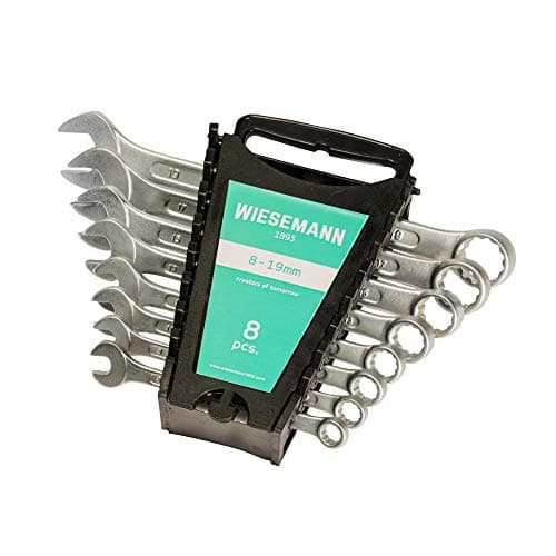 Image of WIESEMANN 1893 Combination Spanner Set 8 pcs. 8-19mm I Wrench Set in Tool Holder I with 15° Angled Ring Side for Easier Working I 80201