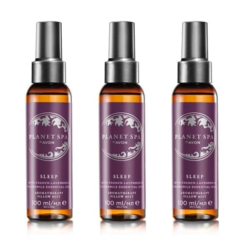 Image of Avon Planet Spa Sleep Pillow Mist Trio 100ml (Pack of 3) Relaxing Aroma, Infused With French Lavender, To Help With a Good Night’s Sleep, Cruelty Free