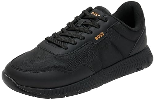 Image of BOSS Titanium Runn Trainers, Athletic Mesh Running Shoes, All Black (Black, UK Footwear Size System, Adult, Men, Numeric, Medium, 11)