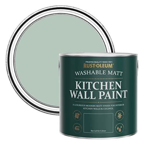 Image of Rust-Oleum Green Washable Kitchen Wall Paint in Matt Finish - Leaplish 2.5L