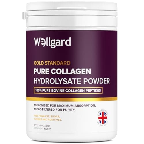 Image of Collagen Powder, Gold Standard Bovine Collagen Peptides Powder by Wellgard - High Levels of The 8 Essential Amino Acids, Collagen Supplements, Halal & Kosher, Made in UK