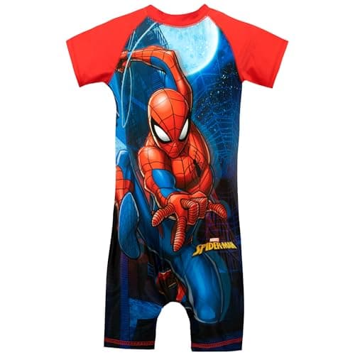 Image of Marvel Boys Spiderman Swimsuit Red Age 2 to 3 Years