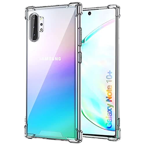 Image of KIOMY Case for Samsung Galaxy Note 10+ / Note 10 Plus Shockproof Bumper Protective Cover Hybrid Design Hard PC Back + Flexible TPU Raised Bezel Slim Fit with Airbags Corners Clear