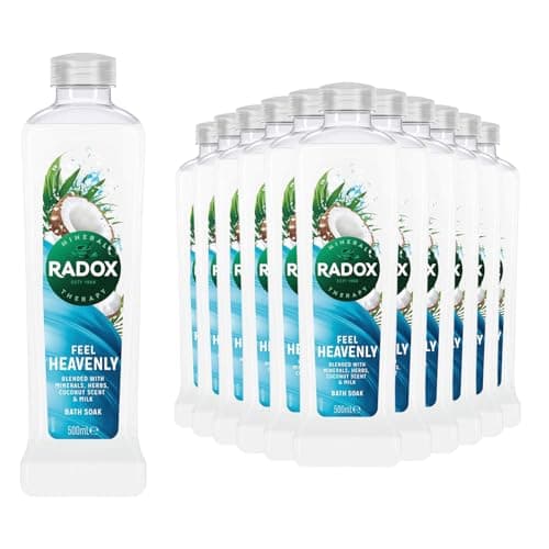 Image of Radox Mineral Therapy Bath Soak, Infused Minerals & Herbs, 100% Nature Inspired Fragrances Designed to Make You Feel Heavenly, 500ml Bulk Buy (Pack of 12, Coconut Milk)