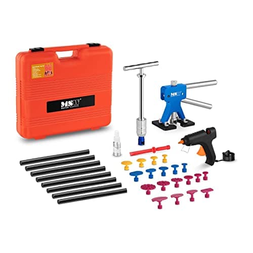 Image of MSW Auto Body 33-Piece Car Dent Repair Kit Dent Puller Set Paintless Dent Removal PDR Slide Hammer Hot Glue Gun MSW-DENTPULLER.SET2 (Hot Glue Gun: 230V, 40W, 8 Glue Sticks, 19 Pulling Adapters)