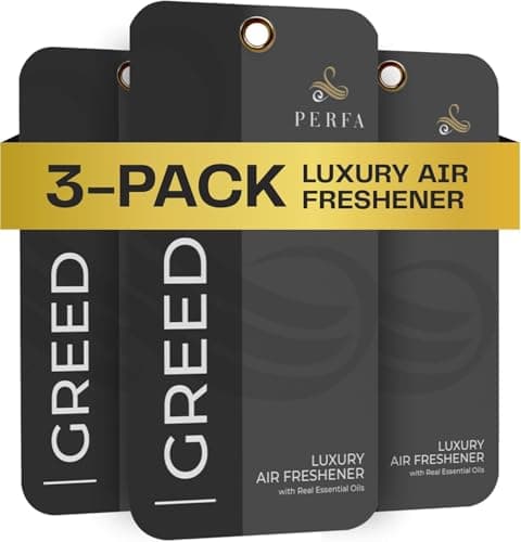 Image of 3PCS Greed Disposable Card Car Air Fresheners for Men | Long Lasting Car Air Freshener with Greed Fragrance | Lasts for 1 Week | Strong Automotive Perfume with Odour Eliminating Technology by Perfa