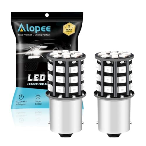 Image of Alopee 2 Pack P21W LED Bulbs Red Brake Lights Extremely Bright 12V-24V 382 P21W Car Bulbs Replacement for Stop Brake Tail Position Lights 2835 33 SMD