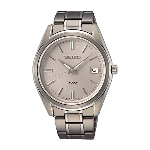 Image of Seiko Men's Quartz Watch Titanium with Stainless Steel Strap, White, Quartz