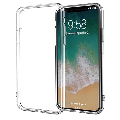 Image of Betron iPhone X Clear Phone Case Shockproof Slim Protective Cover Compatible Wireless Charging