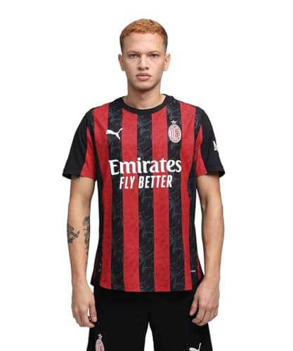 Image of Puma Mens AC Milan Authentic Home Shirt 2025 2026 Adults Red/Black L