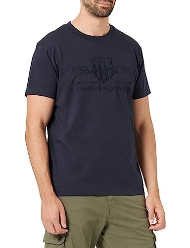 Image of GANT REG Tonal Shield SS T-Shirt, Evening Blue, L