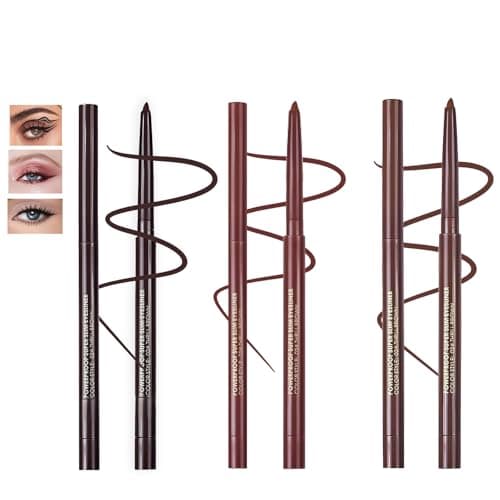Image of 3PCS Waterproof Eyeliner Pencil Set – Deep Brown, Red Brown & Light – Long-Lasting Smudge-Proof Formula, Quick-Dry, Highly Pigmented, Ultra-Fine Tip for Precise Lines, All-Day Wear