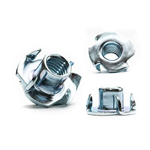 Image of M4 (4mm ¯) T-Nuts Four Pronged Captive Blind Threaded Inserts For Wood Furniture (Pack od 20) A02E