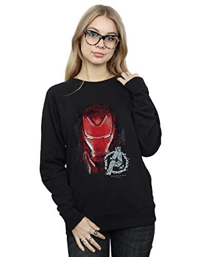 Image of Marvel Women's Avengers Endgame Iron Man Brushed Sweatshirt Black Medium