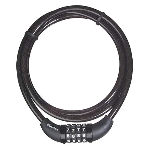 Image of Master Lock 8119EURD Bike Cable Lock with Combination Lock, 1.5 m Cable, Black