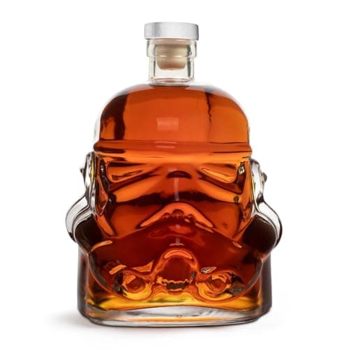Image of Original Stormtrooper Decanter, Transparent, for Whiskey, Bourbon & Scotch, 750ml, Original Cork Seal, Star Wars Gifts for Men - Thumbs Up!