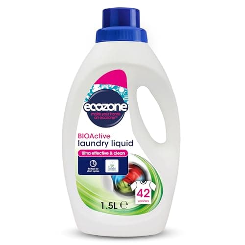 Image of Ecozone BIOActive Laundry Cleaner, Effective Laundry Detergent with Stain Remover, 42 Washes, Washing Machine Detergent for Cold Cycles, Vegan Friendly Eco Conscious Natural Cleaning Products - 1.5L