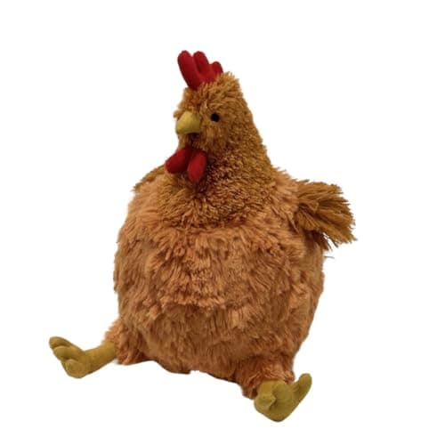 Image of CHENGLI Toys Plush Ginger Hen, Cuddly Big Realistic Hen, Stuffed Chicken Plush Toys, Cute Cocky Rooster Plush Little Baby Chick Toys Kawaii Stuffed Animal Present For Kids Birthday Deco