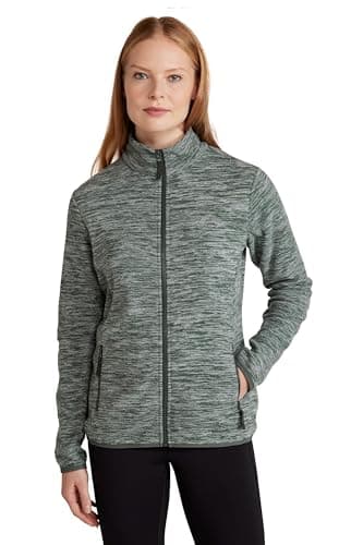 Image of Mountain Warehouse Snowdon Womens Full Zip Fleece - Lightweight Ladies Sweater Top, Breathable Baselayer, Antipill - Best for Spring Summer, Camping & Hiking Khaki Women's Size 12