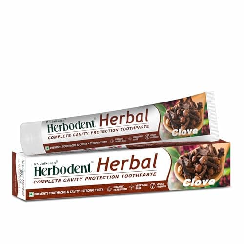 Image of Herbodent® Herbal Clove Toothpaste - 185g Pack of 1 | Natural Herbs - Clove Oil, Babool, Bakul and More | Daily use Toothpaste
