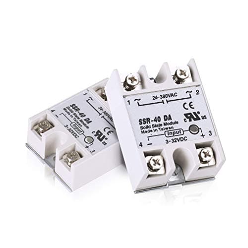 Image of Hailege 2pcs SSR-40DA Solid State Relay Single Phase Semi-Conductor Relay Input 3-32V DC Output 24-380V AC