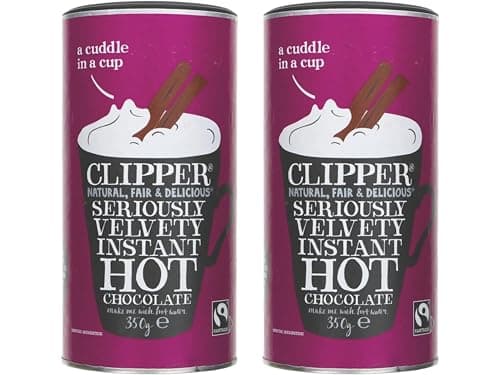 Image of Clipper Fairtrade Seriously Velvety Instant Hot Chocolate 350g, Rich Creamy Drinking Chocolate with Cocoa, Smooth & Indulgent Hot Cocoa Powder, (Pack of 2) from SuperfoodUK