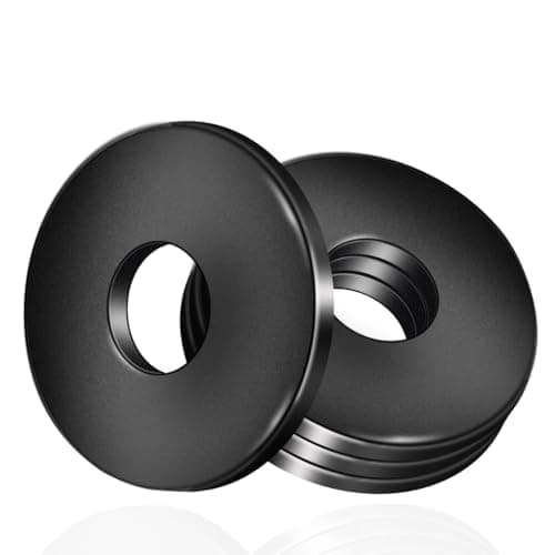 Image of 50Pcs M4 Flat Washers Black,304 Stainless Steel Metal Washers,M4 x 9mm OD,0.8mm Thick Washer for Screws and Bolts Fasteners,Black Finish