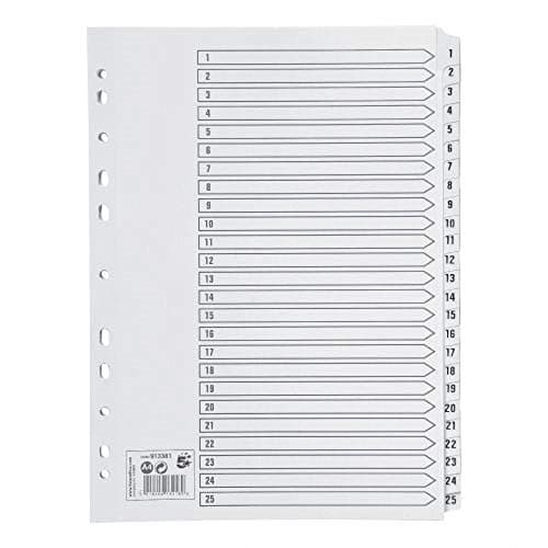 Image of 5 Star Index 230 micron Card with Clear Mylar Tabs 1-25 A4 White