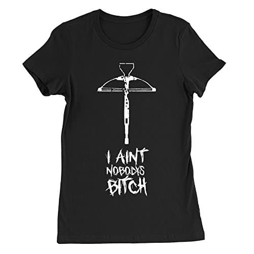 Image of Kickass Tees I Ain't Nobody's Bitch Womens T-Shirt X-Large Black Walking Dead Daryl Crossbow Rick Present