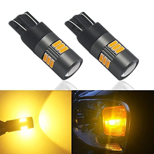 Image of Eseastar 501 LED Bulbs T10 Amber 12V-24V W5W 194 168 161 12961 15LED SMD4014 Extremely Bright with Projector For Car Sidelight Backup Interior Dome Number Plate Light, 2 Pack