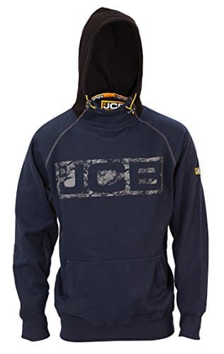 Image of JCB Horton Hoodie Black, Navy or Sand (Sizes S-XXL) Work Hooded Jumper (X-Large, Navy/Black)