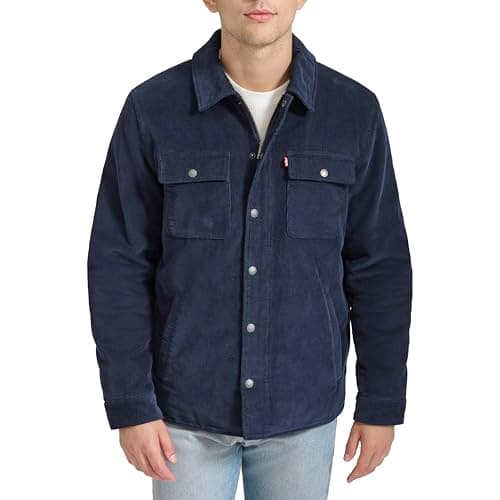 Image of Levi's Men's Corduroy Shirt Jacket, Navy Filled, L