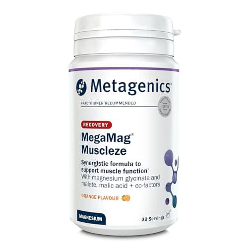 Image of Metagenics MegaMag Muscleze Magnesium Glycinate Powder - Muscle Recovery After Exercise - Orange, 30 Servings