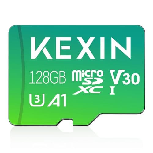Image of KEXIN 128GB Micro SD Card, Micro SDXC Memory Card for 4K Camera Pro, UHD Video for GoPro, Action Camera, Drone, Smartphone, R/W up to 90/35MB/s TF Card UHS-1, U3, A1, V30, SD Adapter Include