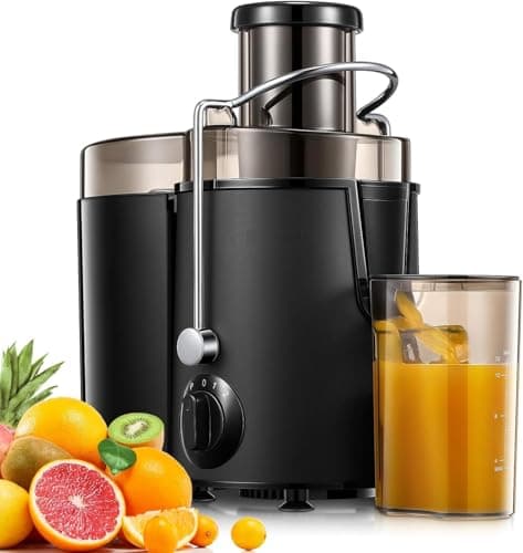 Image of Juicer Machines, FOHERE Juicer Whole Fruit and Vegetables with 3-Speed Setting, Upgraded Version Max Power 800W Motor Quick Juicing, Cleaning Brush and Juicing Recipe Included(Black)