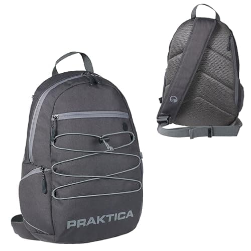 Image of Praktica Sling Bag Shoulder Backpack 12L for Camera, SLR, Binoculars with Phone & Tablet Compartment, Rain Cover & Water Resistant for Photography, Bird Watching, Hiking
