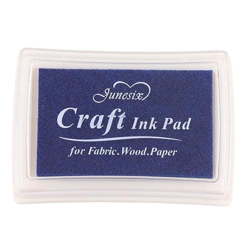 Image of Craft Ink Stamp Pad for Paper Wood Fabric 15 Colors Available for Rubber Stamps (Dark Blue)