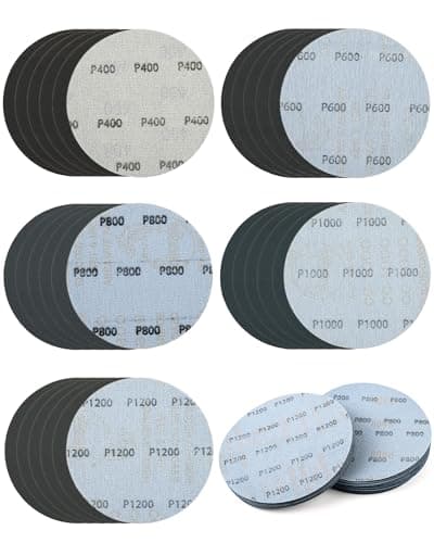 Image of 150mm Wet Dry Sanding Discs 400/600/800/1000/1200 Grit Hook & Loop Abrasive Discs, 30Pcs 6 Inch Waterproof Sandpaper for Wood Metal Car Wall Polishing & Finishing