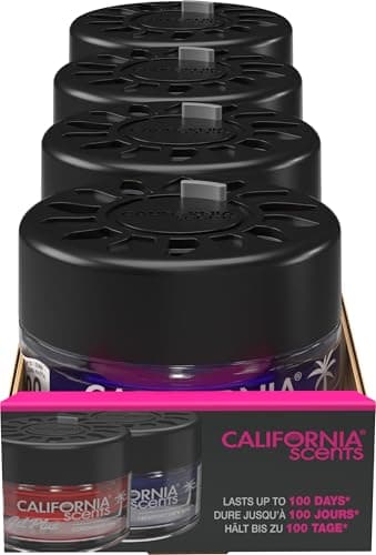 Image of California Scents Gel Plus Car Air Freshener, Newport New Car Scent, 4 Count