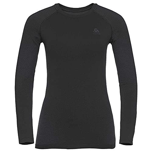 Image of Odlo Women Functional Underwear Long Sleeve Shirt PERFORMANCE WARM ECO, black - new odlo graphite grey, S