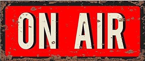 Image of EliteKoopers 1Pcs Vintage Metal Sign On Air Recording Sign