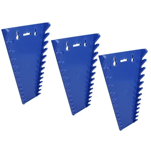 Image of AB Tools Blue Spanner Wrench Storage Rack Holder Hanger Organiser Tray 12 Spanners 3pc