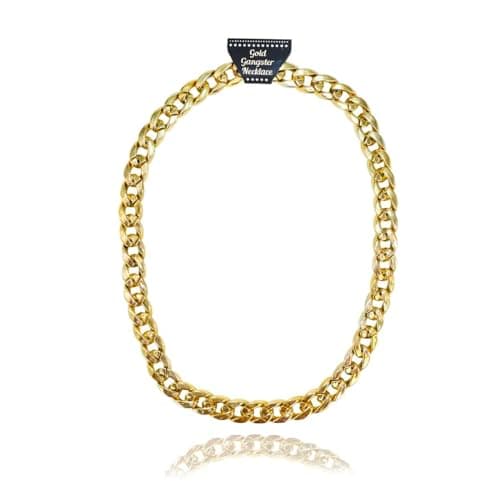 Image of Navoys Gold Gangster Chain - 81cm Chunky Fake Gold Necklace Chain Great for Fancy Dress Rapper, Chav, Hip Hop, Gangster Granny Costumes, Unisex Fancy Dress Billionaire Accessory