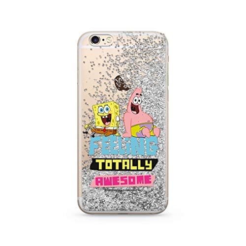 Image of ERT GROUP Original SpongeBob TPU Case for iPhone 6 PLUS, Liquid Silicone Cover, Flexible and Slim, Protective for Screen, Shockproof and Anti-Scratch Phone Case Silver