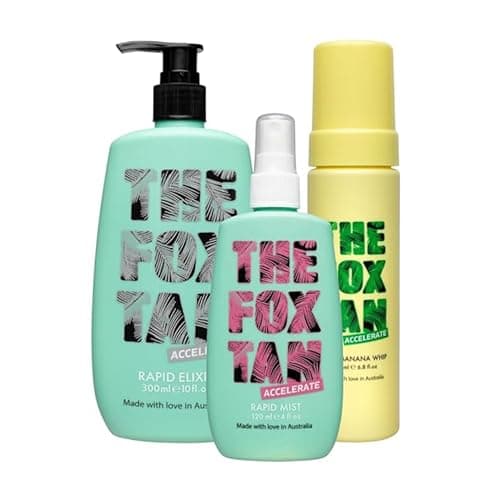 Image of The Fox Tan Let It Whip Tanning Lotion Bundle, For Deeper & Darker Tans, Hydrating & Non-Stick, Vegan & Cruelty Free, 120ml + 300ml + 200ml (3 Products)