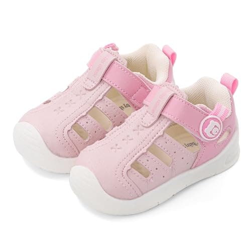Image of MK MATT KEELY Baby Boys Girls Sandals Toddlers Summer First Walking Shoes Kids Closed Toe Pre Walkers with Anti-Slip Rubber Sole,Pink,Size 6 UK Child