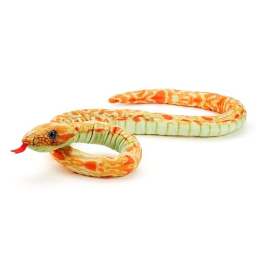 Image of Zappi Co 100% Recycled Plush Yellow Corn Snake Toy (100cm Length) Stuffed Soft Cuddly Eco Friendly Yellow for New Born Child